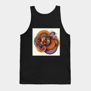 Psychedelic looking abstract illustration of geometric swirls Tank Top